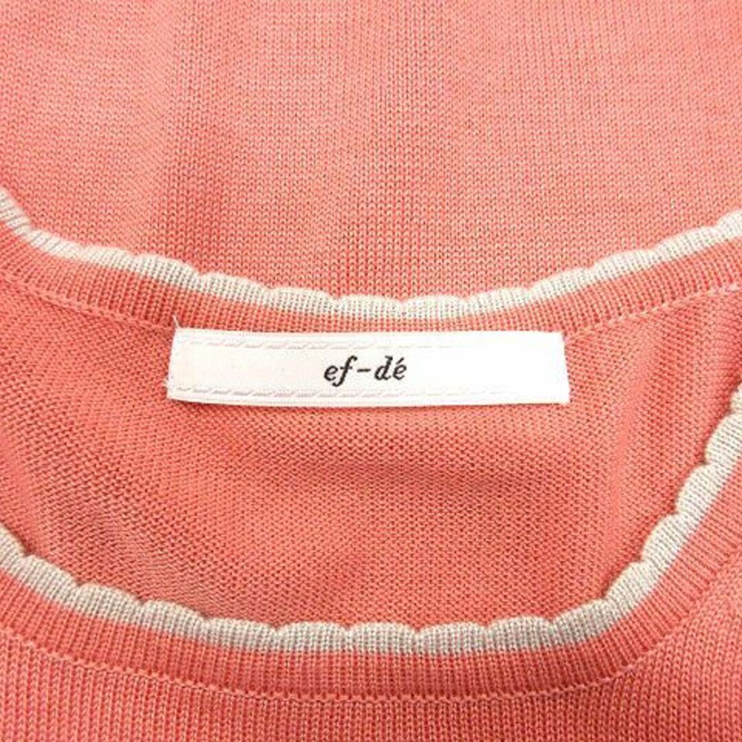 ef-de(エフデ)のエフデ ニット セーター ラウンドネック パイピング 半袖 9 サーモンピンク レディースのトップス(ニット/セーター)の商品写真