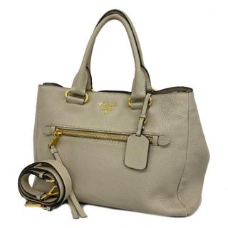 プラダ(PRADA)の【4ia0156】プラダ ツーウェイバッグ/レザー/ベージュ/ゴールド金具 【中古】 レディース(その他)