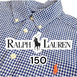 ラルフローレン(Ralph Lauren)の【美品】150 ラルフローレン ギンガムチェックシャツ ボタンダウン(ブラウス)