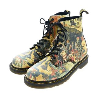 ドクターマーチン(Dr.Martens)のDr.Martens ブーツ UK7(25.5cm位) 黄系x緑x茶等(総柄) 【古着】【中古】(ブーツ)