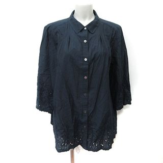 ダックス(DAKS)のダックス チュニック シャツ ブラウス 長袖 レース 13 紺 ネイビー /YI(チュニック)