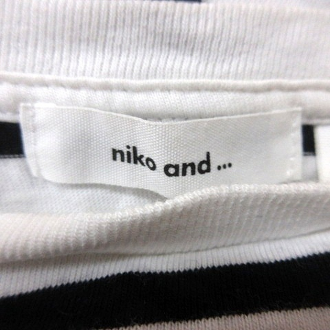 niko and...(ニコアンド)のニコアンド Niko and.. カットソー Uネック 五分袖 ボーダー 3 レディースのトップス(その他)の商品写真