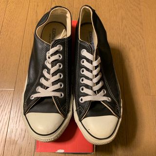 オールスター(ALL STAR（CONVERSE）)のコンバース　オールスターレザー　黒　24.5cm us6 made in USA(スニーカー)