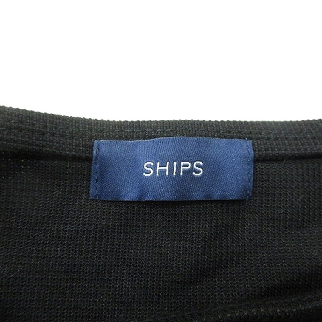 SHIPS(シップス)のシップス SHIPS カットソー クルーネック ストライプ 半袖 切替 黒 レディースのトップス(カットソー(半袖/袖なし))の商品写真