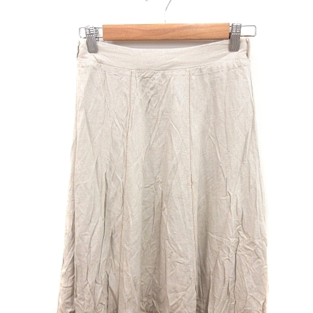 DouDou(ドゥドゥ)のドゥドゥ DOUDOU スカート フレア ロング 麻混 リネン混 F ベージュ レディースのスカート(ロングスカート)の商品写真