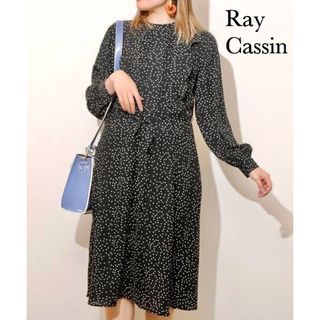 レイカズン(RayCassin)のRay Cassin ドットプチハイネックロングワンピース　フリー　ブラック(ロングワンピース/マキシワンピース)