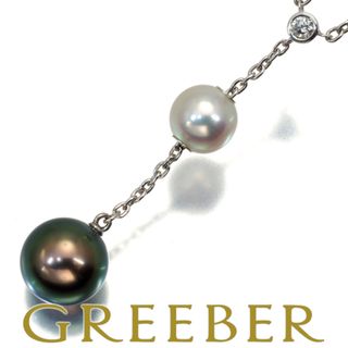 ミキモト(MIKIMOTO)のミキモト ネックレス ブラックパール 黒蝶真珠 9.7mm アコヤ真珠 7.4mm ダイヤ K18WG (ネックレス)