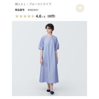 ムジルシリョウヒン(MUJI (無印良品))の無印良品　涼感ブロードプルオーバー半袖ワンピース(ひざ丈ワンピース)