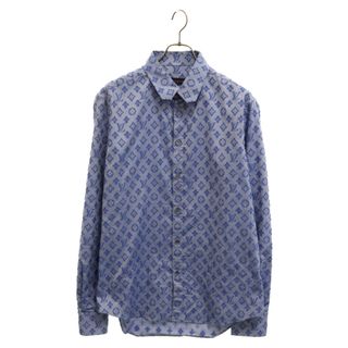 LOUIS VUITTON - LOUIS VUITTON ルイヴィトン 21AW モノグラム総柄長袖シャツ ブルー RM212Q DO7 HLS51W