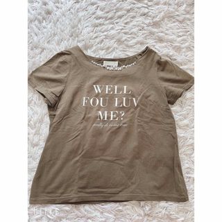 パターンフィオナ(PATTERN fiona)のパターンフィオナ　Tシャツ　パール　ビジュー　カーキ(Tシャツ(半袖/袖なし))