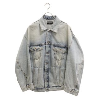 バレンシアガ(Balenciaga)のBALENCIAGA バレンシアガ 22AW TWISTED SLEEVE DENIM JACKET 706654 TDW14 ツイストスリーブ オーバーサイズ デニムジャケット インディゴ(Gジャン/デニムジャケット)