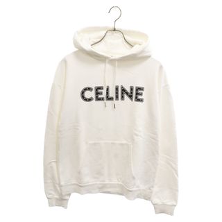 セリーヌ(celine)のCELINE セリーヌ 21SS 2Y323052H ロゴスタッズプルオーバーパーカー ホワイト S(パーカー)