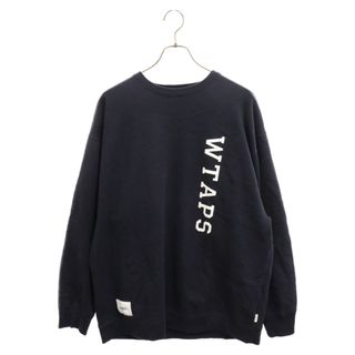 WTAPS ダブルタップス 23SS DESIGN 01 SWEATER COLLEGE 231ATDT-CSM02 カレッジ スウェットトレーナー ネイビー