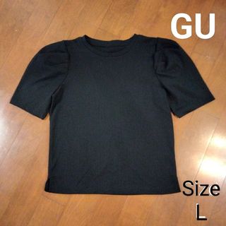 ジーユー(GU)のGU ワッフルボリュームスリーブ　Tシャツ　Ｌ(Tシャツ(半袖/袖なし))