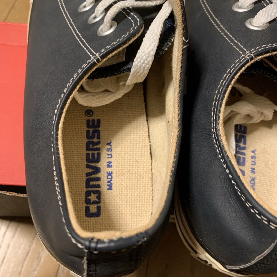 CONVERSE - converse オールスターレザー ネイビー 25cm made in CONVERSE - converse オールスターレザー ネイビー 25cm made in