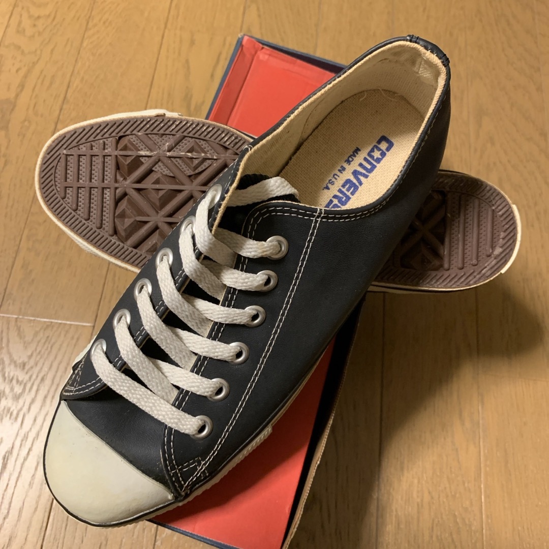 CONVERSE - converse オールスターレザー ネイビー 25cm made in CONVERSE - converse オールスターレザー ネイビー 25cm made in
