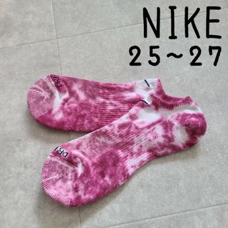 ナイキ(NIKE)のナイキ 靴下 タイダイ アンクル 1足 25～27cm 濃いピンク(ソックス)