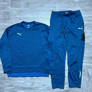 PUMA - 美品 PUMA プーマ ジャージ素材 スウェット 上下 セットアップ L 青