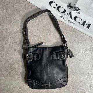 コーチ(COACH)の高級上質本革 COACH コーチ レザーワンハンドルショルダーバッグ シルバー(ショルダーバッグ)