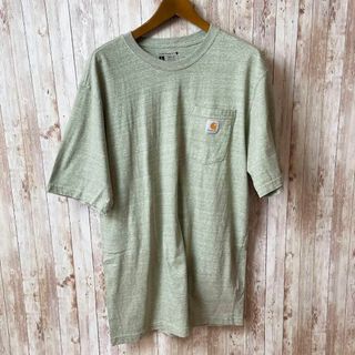 カーハート(carhartt)のカーハート　CARHARTT　サイズＬ　薄い緑　半袖Ｔシャツ　メンズ　古着(Tシャツ/カットソー(半袖/袖なし))