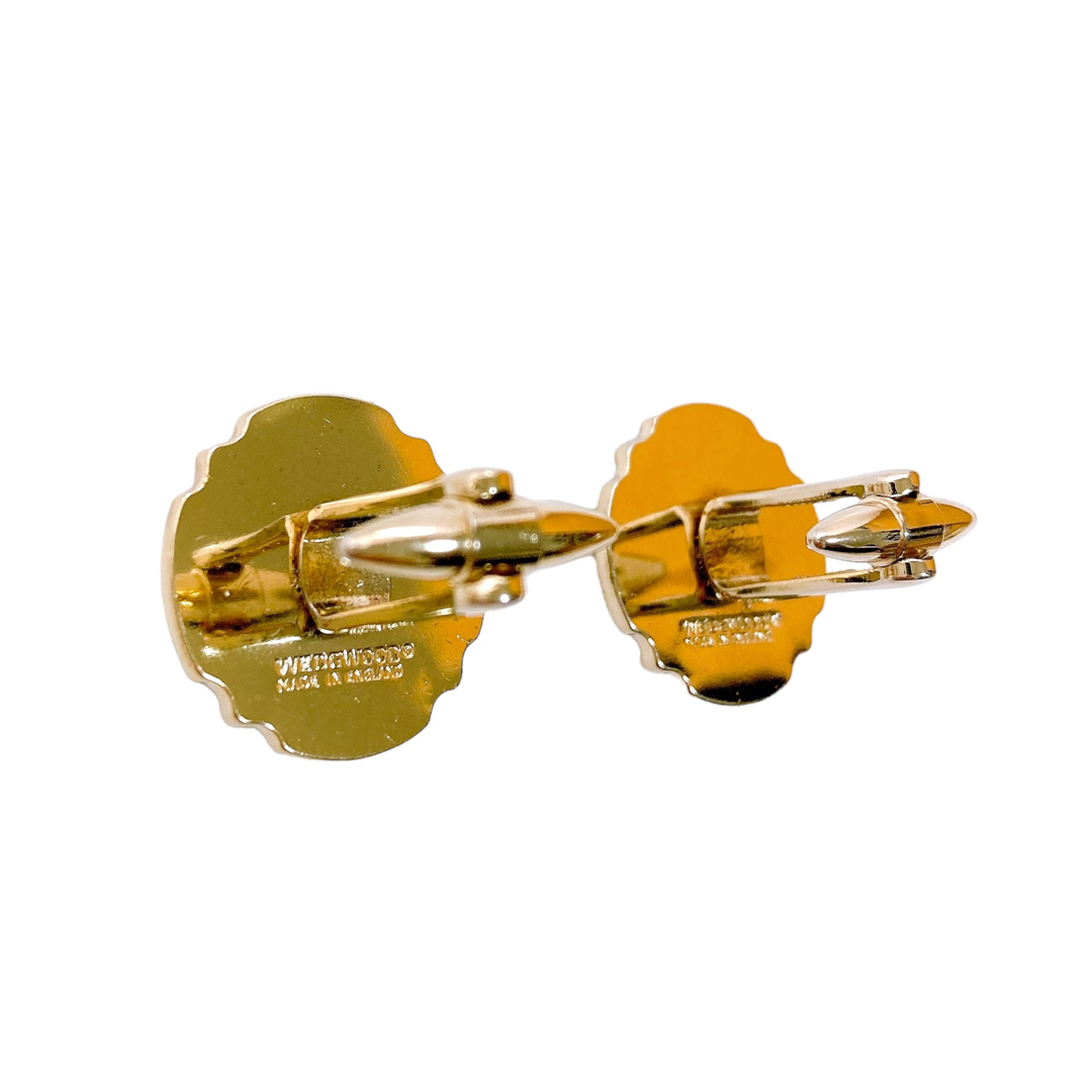 WEDGWOOD(ウェッジウッド)の極美品 ウェッジウッド ネクタイピン カフスセット ブルー ゴールド 船 メンズのファッション小物(ネクタイピン)の商品写真