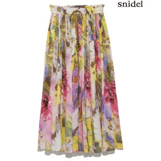 SNIDEL - 美品 SNIDEL プリントフレアスカート