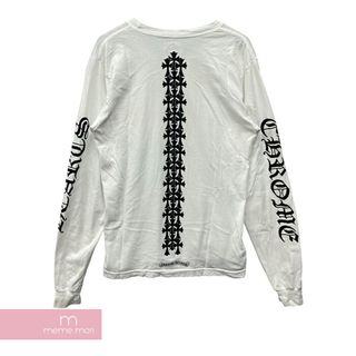 Chrome Hearts - CHROME HEARTS Tire Track L/S Tee クロムハーツ タイヤトラックロングスリーブTシャツ 長袖カットソー ロンT 胸ポケット トリプルクロスプリント ホワイト サイズS 【240501】【中古-B】【me04】