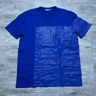 カルバンクライン(Calvin Klein)の美品 Calvin Klein ビッグサイズ 3L VネックTシャツ ロゴ 青(Tシャツ/カットソー(半袖/袖なし))