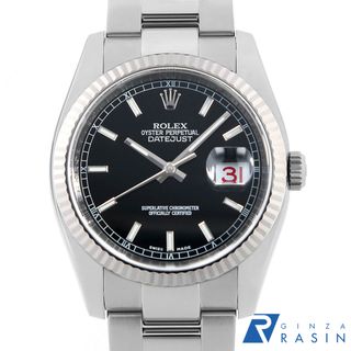 ロレックス(ROLEX)のロレックス デイトジャスト 116234 ブラック バー 3列 オイスターブレス M番 メンズ 中古 腕時計(腕時計(アナログ))