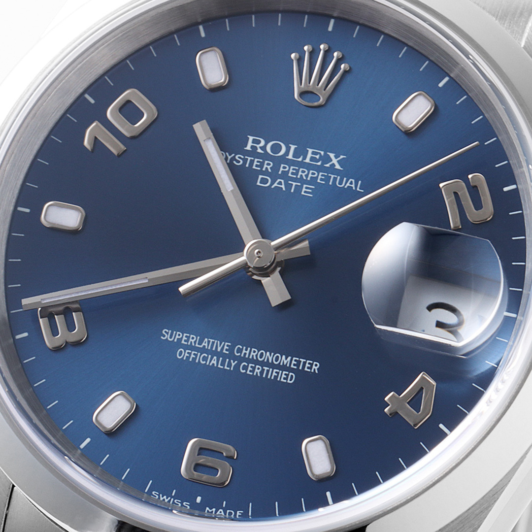 ROLEX(ロレックス)のロレックス オイスターパーペチュアル デイト 15200 ブルー 飛びアラビア P番 メンズ 中古 腕時計 メンズの時計(腕時計(アナログ))の商品写真
