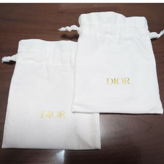 クリスチャンディオール(Christian Dior)のDior 巾着 白 ポーチ 2枚セット(ポーチ)