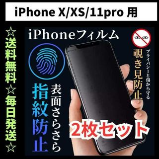 iPhone11pro X XS フィルム 覗き見防止 プライバシー さらさら(保護フィルム)