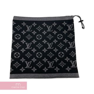 ルイヴィトン(LOUIS VUITTON)のLOUIS VUITTON 2021AW Monogram Eclipse Line Neck Warmer M77137 ルイヴィトン モノグラムエクリプスラインネックウォーマー スヌード モノグラム総柄 ウール素材 ブラック×グレー【240501】【中古-A】【me04】(バンダナ/スカーフ)