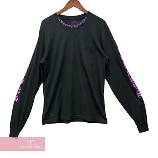 クロムハーツ(Chrome Hearts)のCHROME HEARTS Old English Neck Logo Purple L/S Tee クロムハーツ オールドイングリッシュネックロゴパープルロングスリーブTシャツ 長袖カットソー ロンT ポケT アームロゴ ブラック×パープル サイズL【240502】【新古品】【me04】(Tシャツ/カットソー(半袖/袖なし))