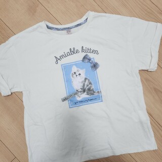 mezzo piano junior - メゾピアノジュニア　猫プリントTシャツ