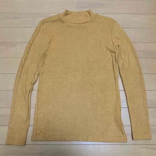 UNIQLO - リブハイネックTシャツ　マスタード　ユニクロ