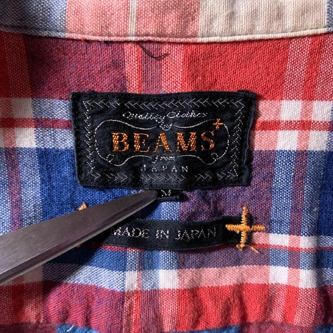 BEAMS PLUS(ビームスプラス)のBEAMS PLUS マルチチェック ボタンダウンシャツ 長袖 赤 M メンズのトップス(シャツ)の商品写真