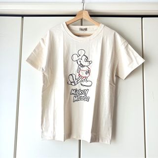 サマンサモスモス(SM2)の★新品★サマンサモスモス　ミッキーぽこぽこ刺繍Tシャツ　キナリ(Tシャツ(半袖/袖なし))