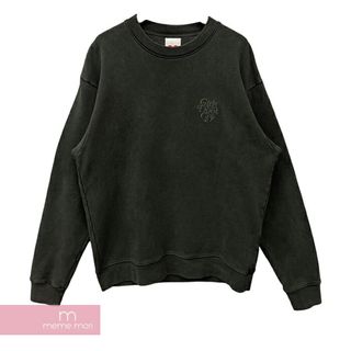 Girls Don't Cry 2019AW Tonal Crewneck Sweatshirt ガールズドントクライ トーナルクルーネックスウェットシャツ トレーナー ロゴ刺繍 オーバーサイズ オーバーダイド チャコールグレー サイズS【240501】【中古-A】【me04】