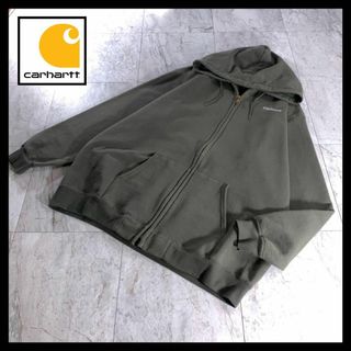 カーハート(carhartt)の00s メキシコ製 Carhartt ジップパーカー カーキ オリーブ 2XL(パーカー)