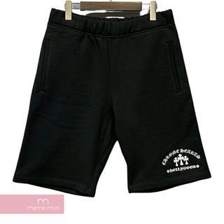 クロムハーツ(Chrome Hearts)のCHROME HEARTS Y NOT Cemetery Cross Sweat Shorts クロムハーツ ワイノットセメタリークロススウェットショーツ ショートパンツ ハーフパンツ ロゴ刺繍 King Taco キングタコ シルバープレート ブラック サイズＭ【240502】【新古品】【me04】(スラックス/スーツパンツ)