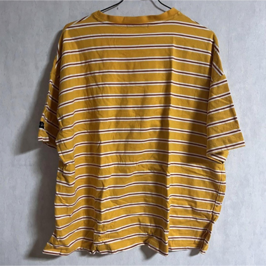 ボーダー イエロー 黄色 NUNIFE Tシャツ メンズのトップス(Tシャツ/カットソー(半袖/袖なし))の商品写真