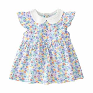 [Baby Nest] 夏 ベビー服 スカート付き 半袖ロンパース 赤ちゃん ワ(その他)