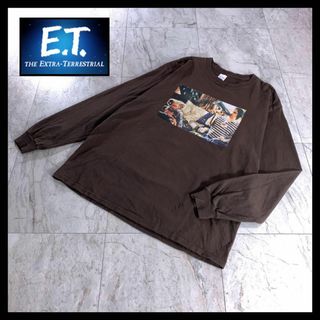 GILDAN - US古着 ギルダン E.T ムービー 映画 Tシャツ 長袖 ロンT ブラウン