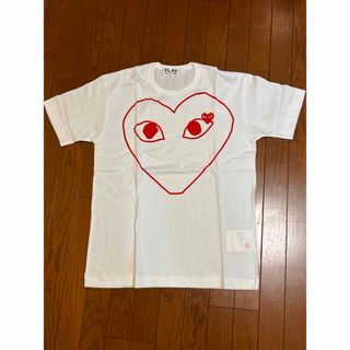 コムデギャルソン(COMME des GARCONS)の新品未使用　プレイ コムデギャルソン ビックハート　ホワイト　 Lサイズ(Tシャツ/カットソー(半袖/袖なし))