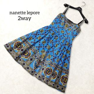 ナネットレポー(Nanette Lepore)のナネットレポー ✿ 総柄 チュニック ミニ ワンピース 2 ベアトップ 春夏(ミニワンピース)