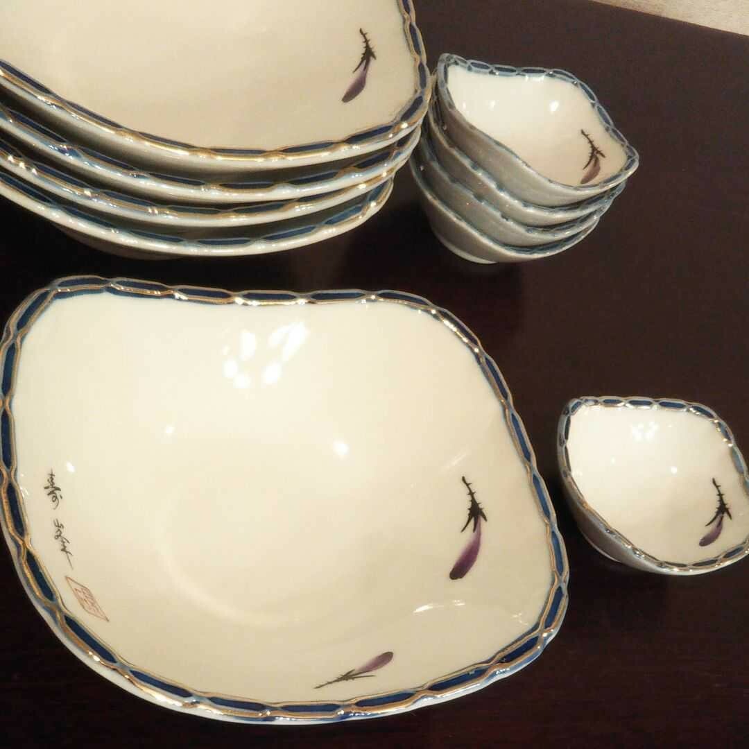 刺し身皿　醬油皿　5組セット　レトロ食器　しょう油皿　昭和レトロ インテリア/住まい/日用品のキッチン/食器(食器)の商品写真