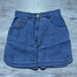 アルマーニジーンズ(ARMANI JEANS)の美品 ARMANI アルマーニ ジーンズ リネン100% デニム スカート S(ミニスカート)