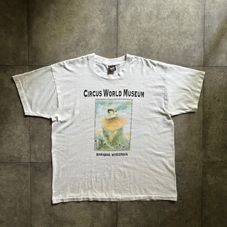 フルーツオブザルーム(FRUIT OF THE LOOM)の90s フルーツオブザルーム アートtシャツ USA製 ホワイト XL サーカス(Tシャツ/カットソー(半袖/袖なし))