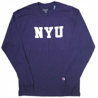 チャンピオン(Champion)のChampion チャンピオン NYU College L/S Tee ニューヨーク大学 カレッジロングスリーブTシャツ M パープル 長袖 丸胴 トップス【新古品】【中古】【Champion】(Tシャツ/カットソー(七分/長袖))